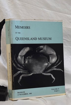 Item #192786 MEMOIRS OF QUEENSLAND MUSEUM VOLUME 27 Part 2. G. J. INGRAM