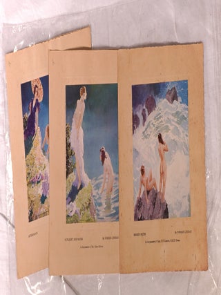 Three Norman Lindsay Christmas Cards. AFTERNOON, BROKEN WATER & SUNLIGHT & WATER.