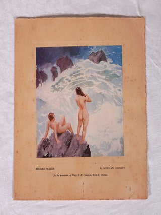 Three Norman Lindsay Christmas Cards. AFTERNOON, BROKEN WATER & SUNLIGHT & WATER.