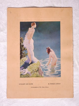 Three Norman Lindsay Christmas Cards. AFTERNOON, BROKEN WATER & SUNLIGHT & WATER.