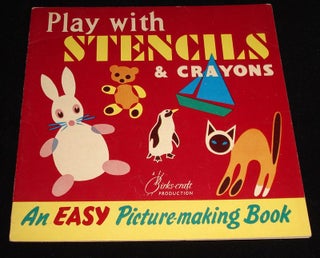 Item #22861 PLAY WITH A STENCILS AND CRAYONS An Easy Picture Making Book. BIRKS CRAFT BOOK