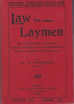 Item #23468 LAW FOR LAYMEN An Australian Book of Legal Advice and Information ,Clear , Concise &...