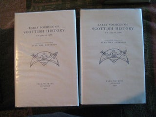 Item #23644 EARLY SOURCES OF SCOTTISH HISTORY A.D.500 TO 1286 .; Collected and Translated by...