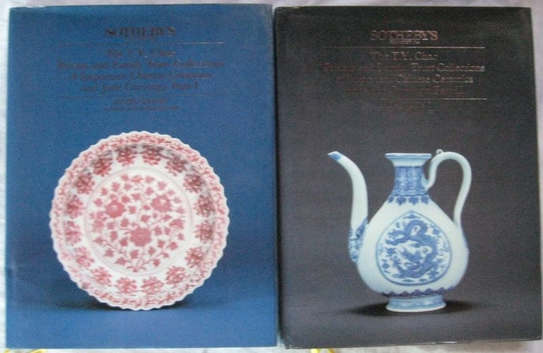 Item #24452 THE T.Y.CHAO PRIVATE AND FAMILY TRUST COLLECTION OF IMPORTANT CHINESE CERAMICS AND JADE CARVINGS.Part I Hong Kong 18th November 1986. Part II.Hong Kong May 19th 1987. Two Volumes. CHAO.