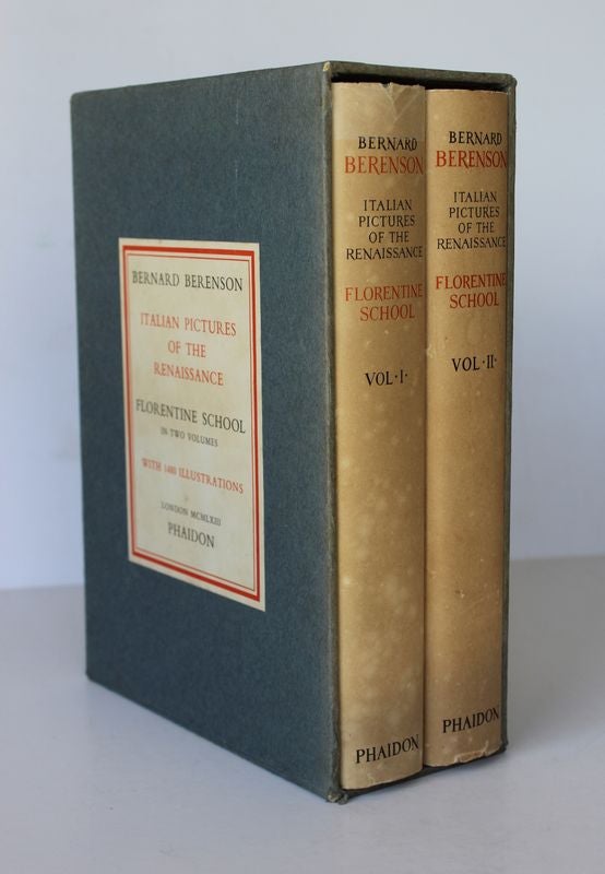 Item #25671 ITALIAN PICTURES OF THE RENAISSANCE. A List of The Principal Artists and Their Works with an Index of Places Florentine School in Two Volumes. Bernard BERENSON.