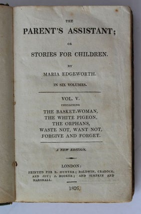 Item #25864 THE PARENT'S ASSISTANT. Volume 5 only. Containing The White Pigeon, The Orphans,...