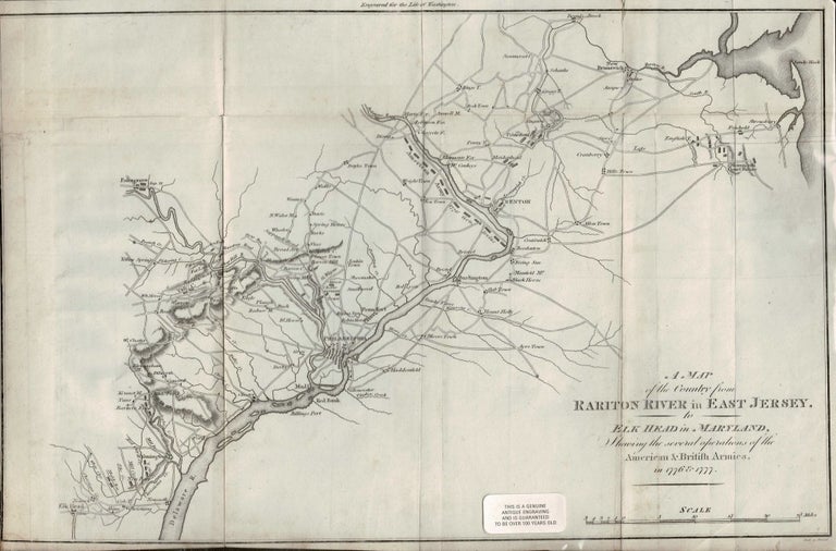 Item #26052 A Map of the Country from Rariton River in East Jersey to Elk Head in Maryland shewing the several operations of the American and British Armies after crossing the North River in 1776 &1777. John MARSHALL.